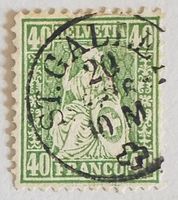 MA478) 34, Sitzende Helvetia Vollstempel Kt. 100.-