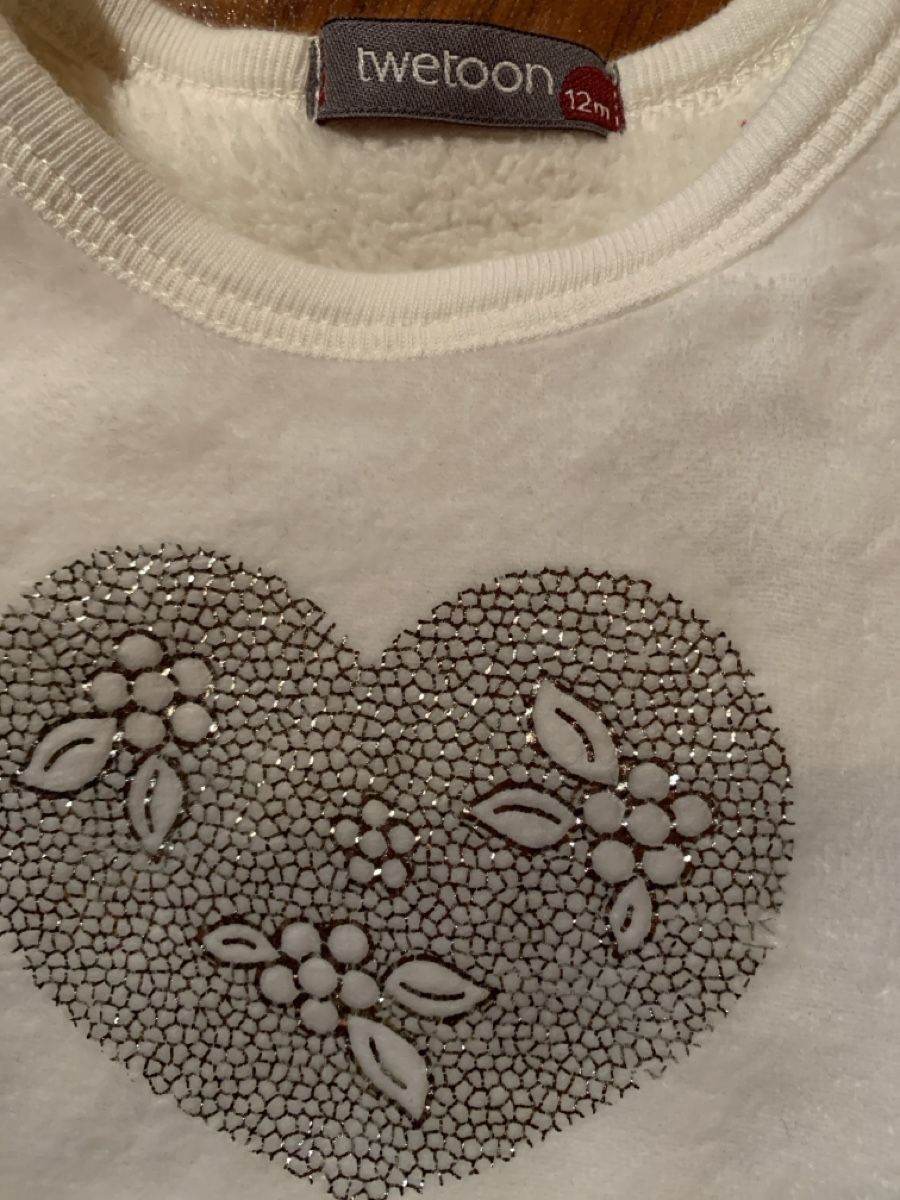 Pullover & Sweatshirts: Twetoon Pulli, Gr. 12 Monate, Winter, Weiss, Herz – Neu (gemäss Beschreibung) aus Meilen von Flockenwirbel 1