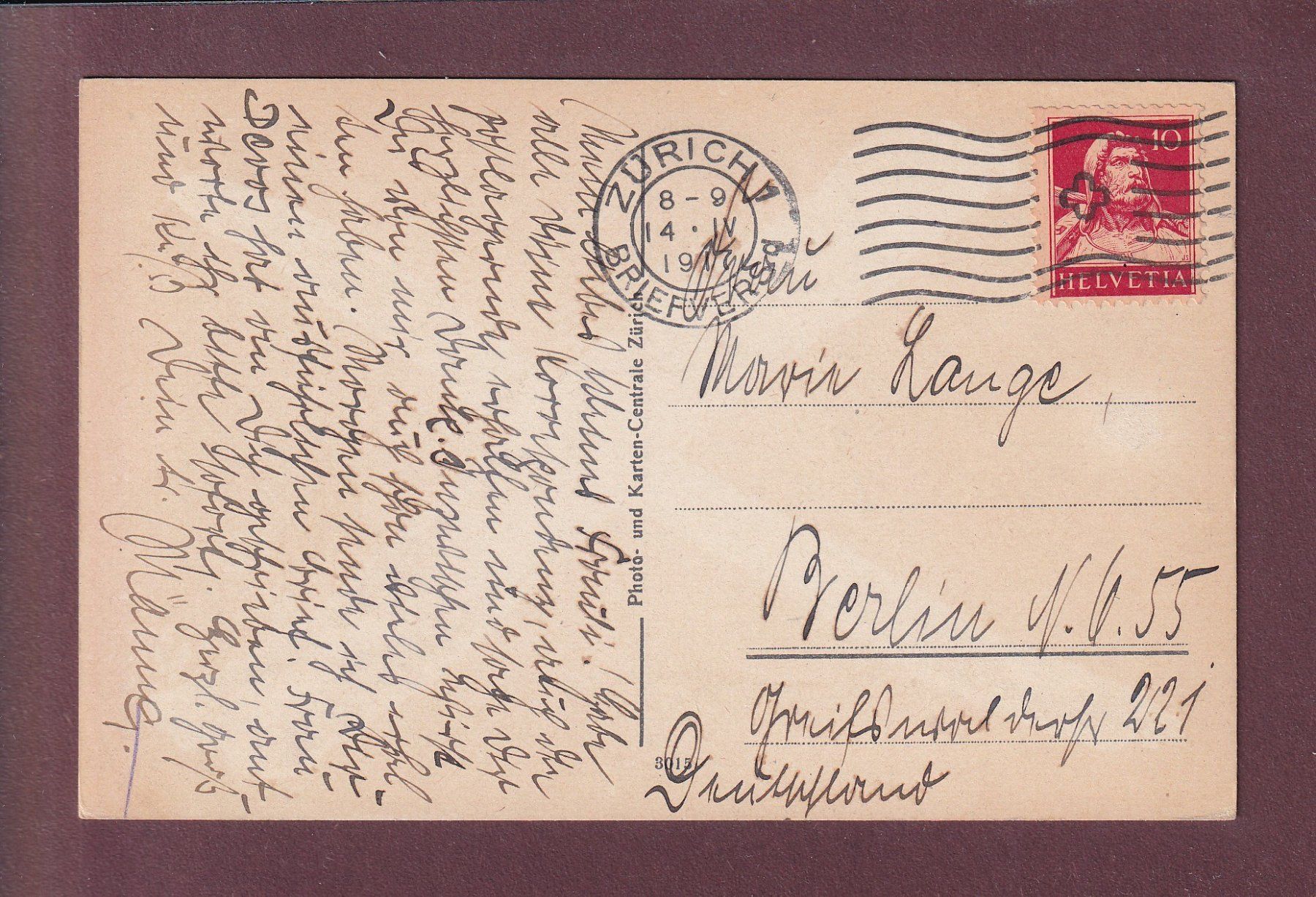 Cartes postales: ZÜRICH - Schipfe - 1917 – D'occasion à Pully par nicecards 1