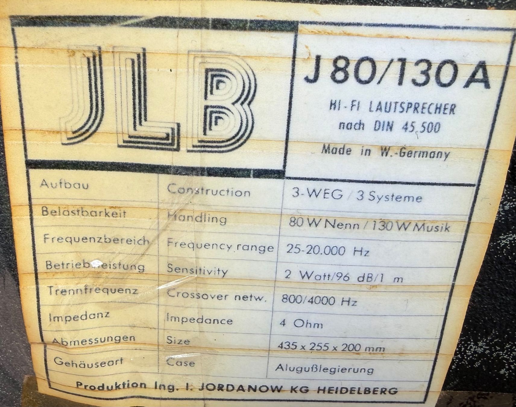 Casse acustiche: Jordanow JLB J80/130A  Lautsprecher – Usato da Oberglatt ZH venduto da Kumar2 7