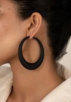 Orecchini a cerchio grandi, nero opaco, nuovo stato