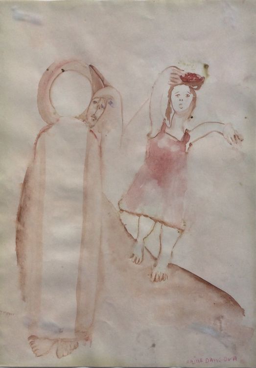 Rajne DANGOVA (1945) Aquarell von eine Dame | Kaufen auf Ricardo