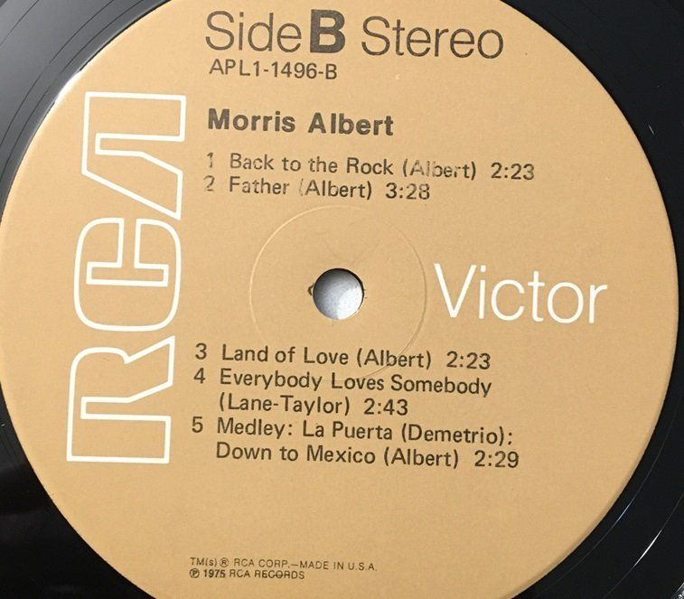 Dischi in vinile: Morris Albert - Morris Albert (LP) – Usato da Grüningen venduto da azulvinyl 3