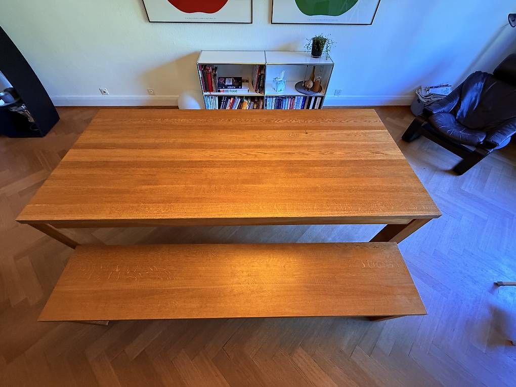 Tavoli: Esstisch Eiche 220x100 mit Bank + Platten - SUPER – Usato da Basel venduto da mar_w7l9 4