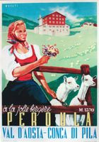 PEROULA VAL D'AOSTA BERGERE 1949 - Affiche originale