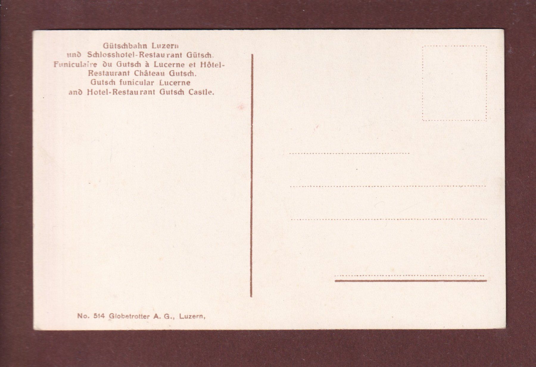 Cartoline postali: LUZERN mit Gütsch – Usato da Pully venduto da nicecards 1