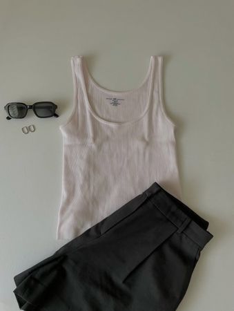 Débardeur Brandy Melville rose côtelé