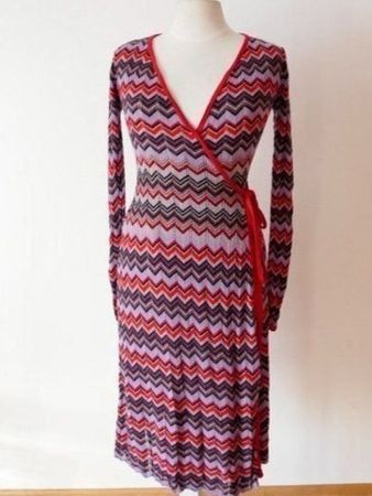 REVIEW Ajour Wickel-Kleid Plissée Gr.XS