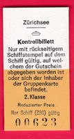 SCHIFFS-KONTROLLBILLETT, 2.KLASSE, HALBTAX, UNGEBRAUCHT