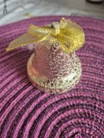 Glöckchen mit Schleife und Schnur golden Dekoration neu
