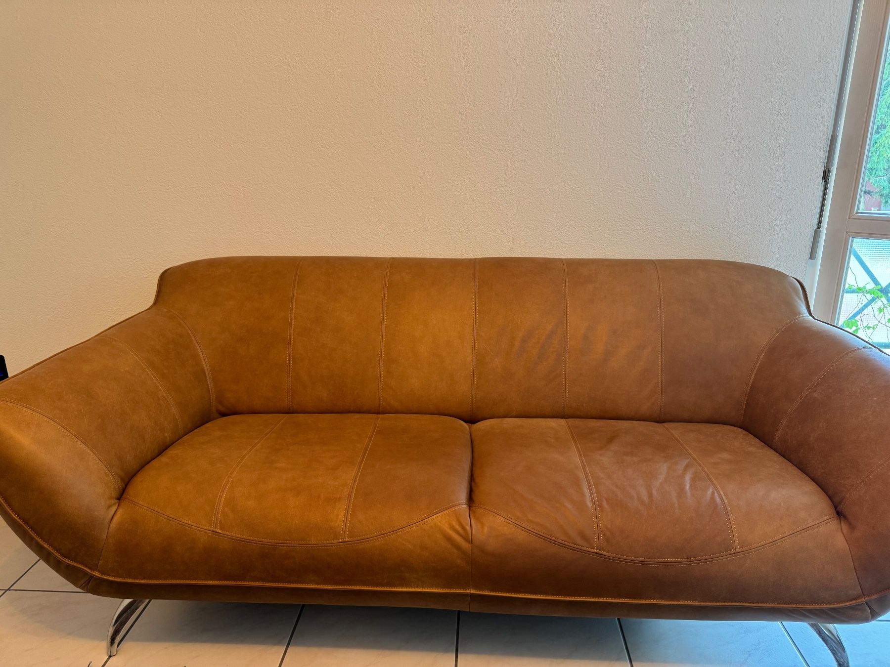 Divani: 2-sitzer-sofa Venezuela Aus Echtleder Echtleder Hellbraun – Usato da Uesslingen venduto da Borisw