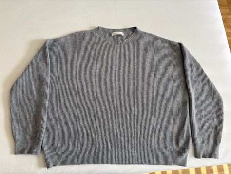 Pullover grau gerippt Einheitsgroesse