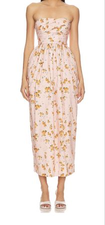 LoveShackFancy strapless midi dress