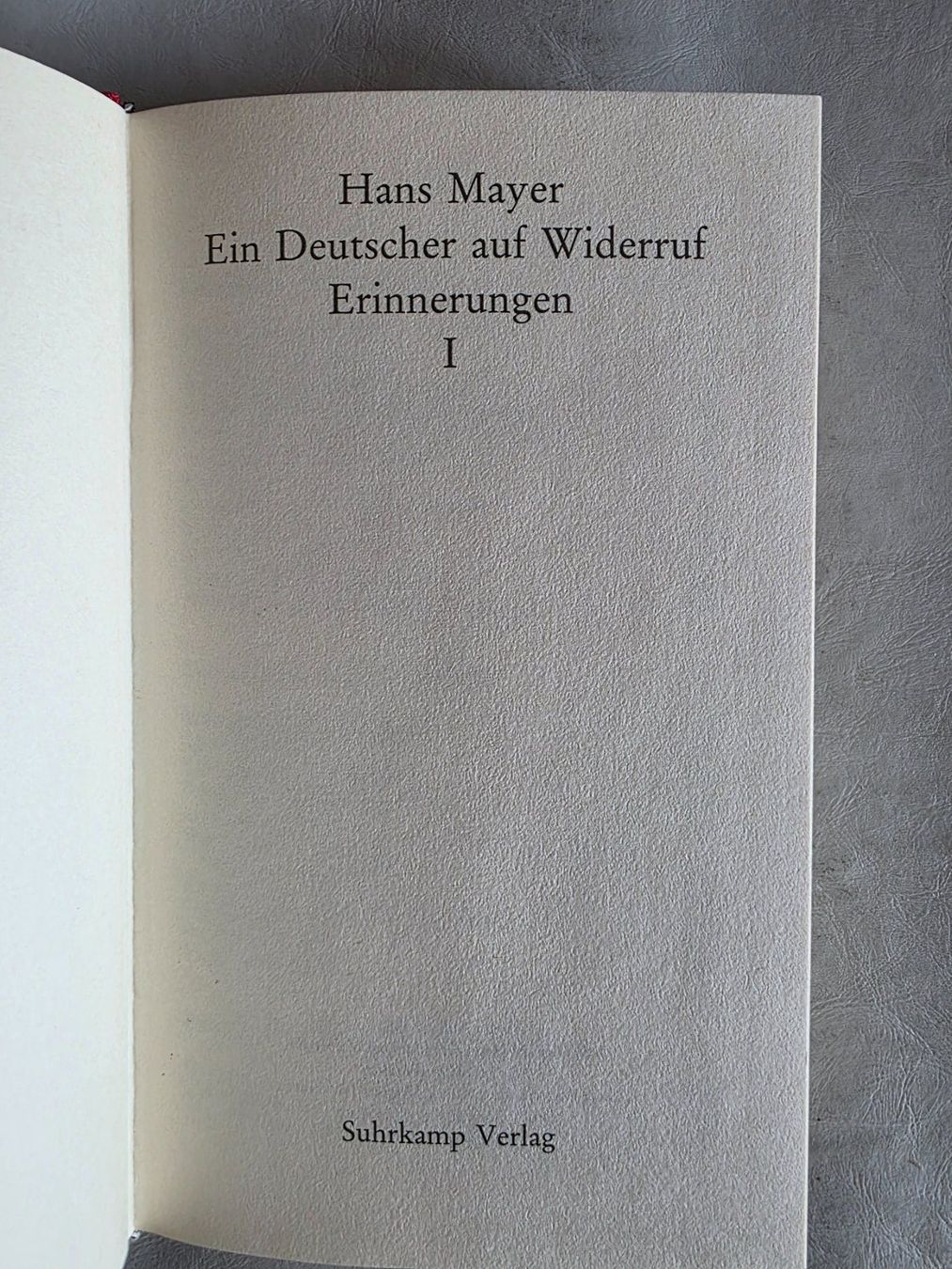Libri: Hans Mayer - Ein Deutscher auf Widerruf - 1982 – Usato da Walterswil BE venduto da Lonitti 3