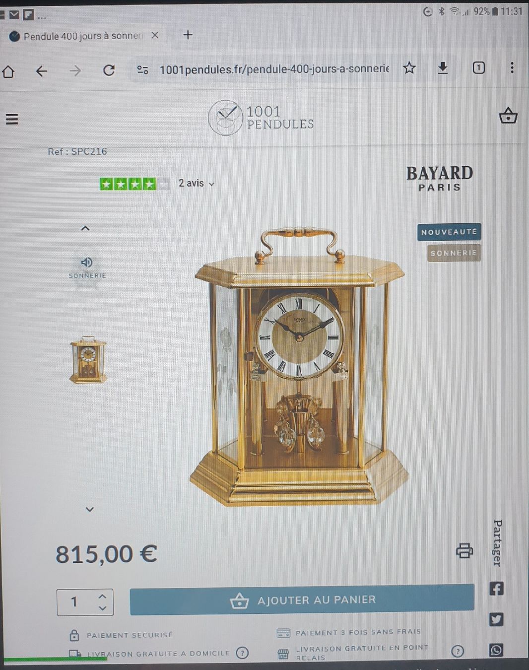 Orologi da terra & Orologi da parete: Uhr / Pendule – Nuovo e nell'imballaggio originale da Benken SG venduto da samba12 3