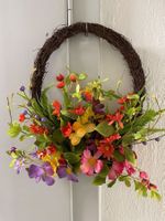 Tür deko - bunter  Blumenkranz  Frühling 💐 🌸