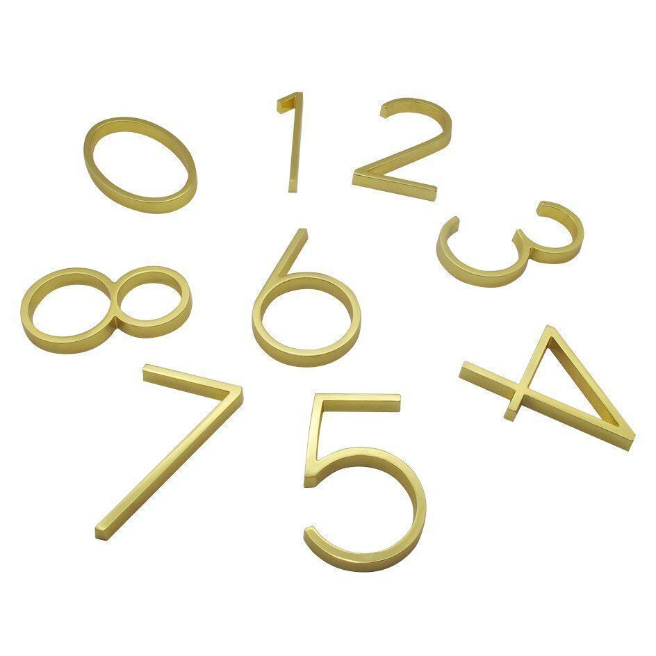Insegne: 126mm Hausnummer 0-9 & A-B gold – Nuovo e nell'imballaggio originale da Uerkheim venduto da Kaufoption