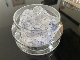 Bonbonniere Glasschale mit Deckel Keksschale