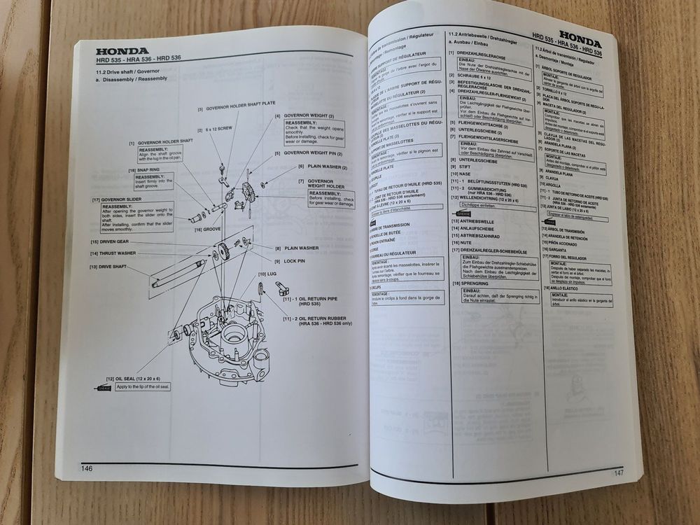 Honda Rasenmäher HRD535 HRD 535 Werkstatthandbuch Kaufen auf Ricardo