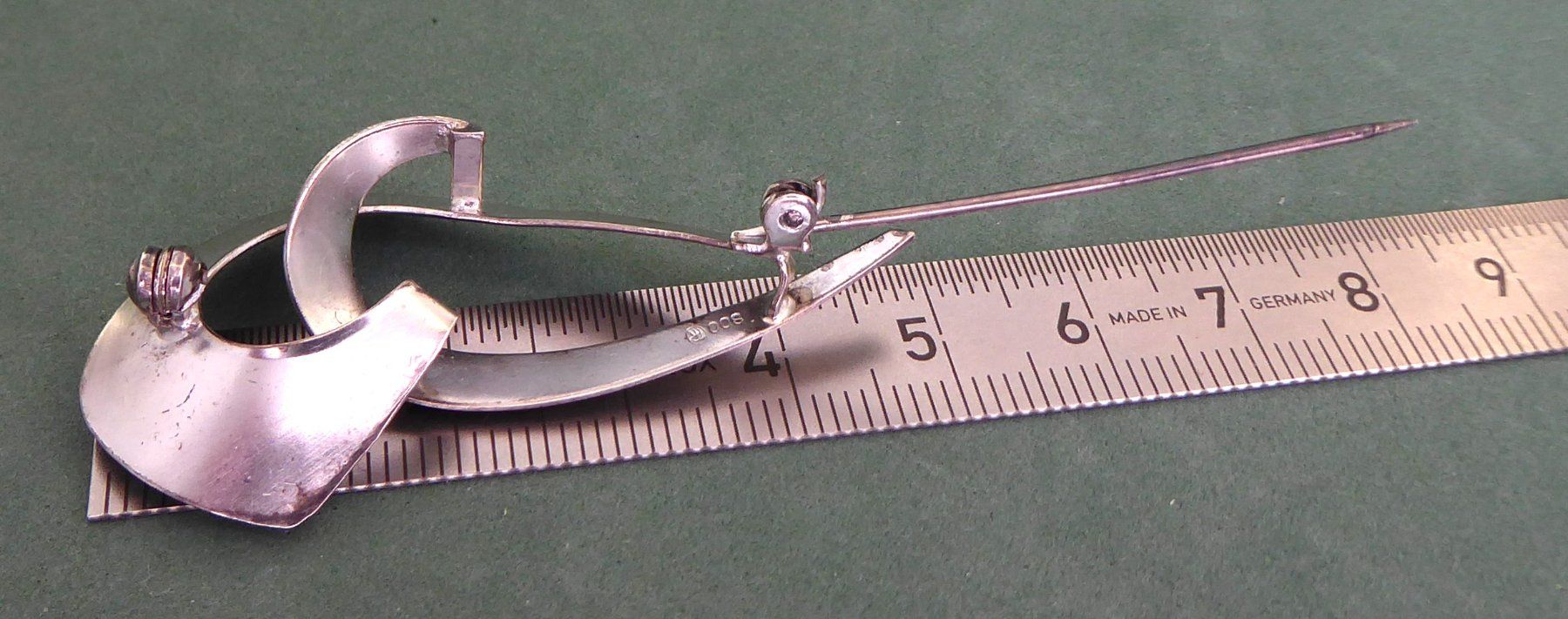 Spille & Fermagli: Silber Brosche 925 Silber um 1970 rhodiniert – Usato da Muri AG venduto da silvermouse007 2