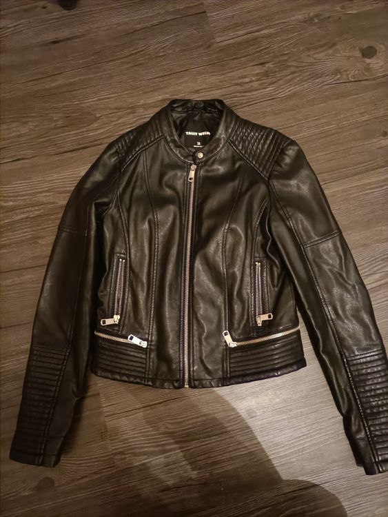 Damen Lederjacke Tally Weijl Wildlederjacke Tally Weijl Schwarze