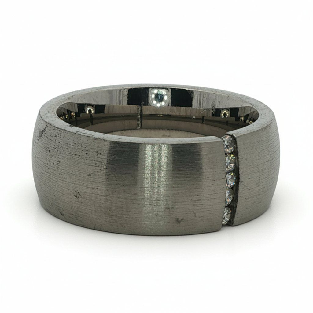 Olga Ribler Anelli: Zirkonia Ring Edelstahl matt Grösse 61 – Nuovo (secondo la descrizione) da Luzern venduto da Schmuckoutlet 1