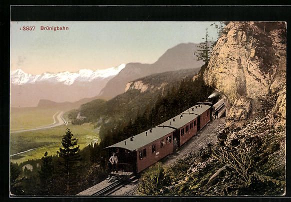 Cartoline postali: AK Blick auf Brünigbahn, Bergbahn – Usato da Berlin venduto da bartko-reher