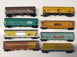 Modelleisenbahn Gueterwagen Sammlung, Spur N 8 Stueck