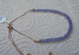 Echtschmuck: Tansanit-Armband, rosévergoldet, mit Zertifikat