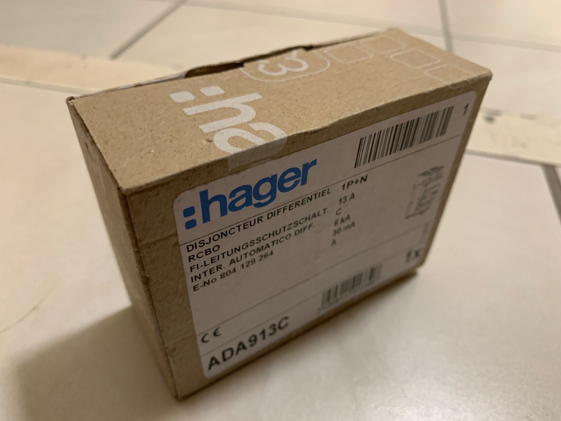 Hager Interruttori: FI/LS RCD Schalter Hager C 13A 30mA – Nuovo e nell'imballaggio originale da Maienfeld venduto da goelea 2