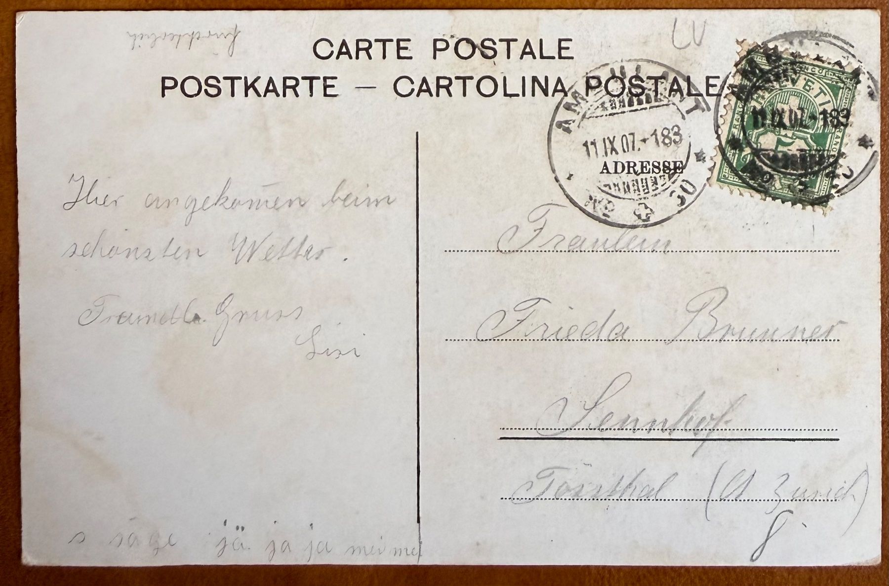 Ansichtskarten: AK: Luzern - Bahnhof - Dampfschiff  1907 – Gebraucht aus Lutry von Ediego 1