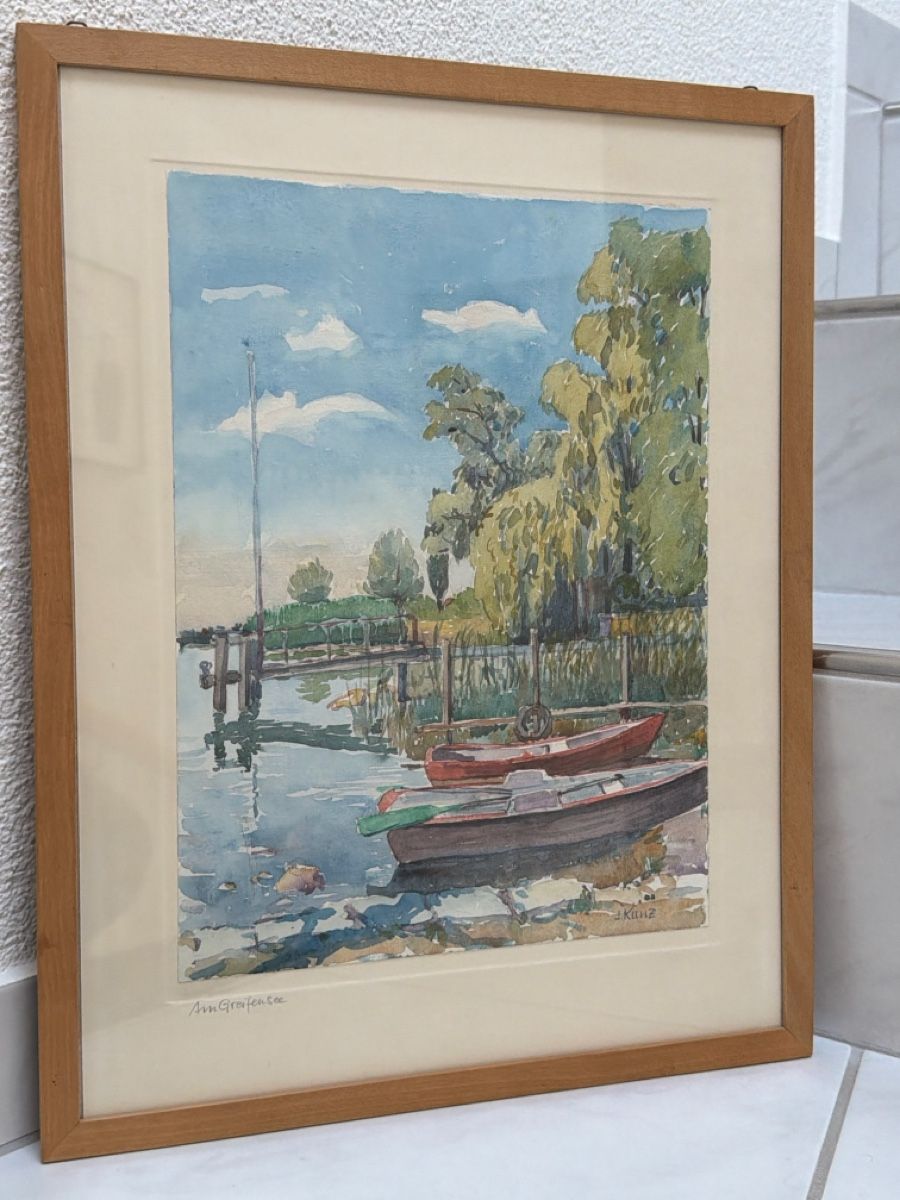 Dipinti: Aquarell am Greifensee, J. Kunz. Gemälde. – Usato da Biberist venduto da Momo33 6