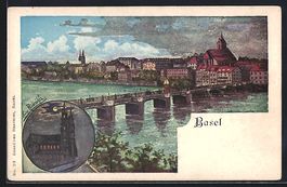 Litho Basel, Kirche bei Mondschein, Teil