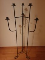 Kerzenständer 6-flammig, schwarz/grau marmoriert, handmade