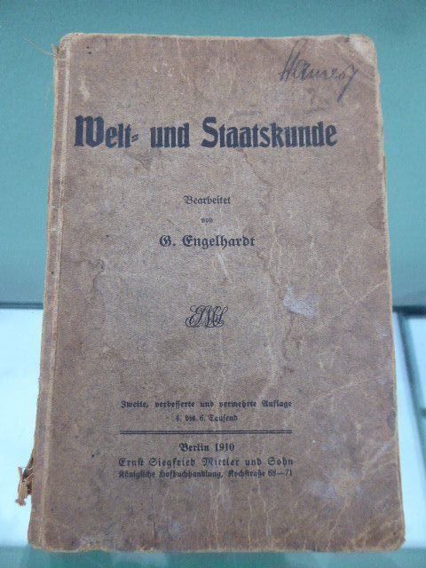 Bücher: Welt-u. Staatskunde von B.Engelhardt1910 – Gebraucht aus Zürich von Helios064