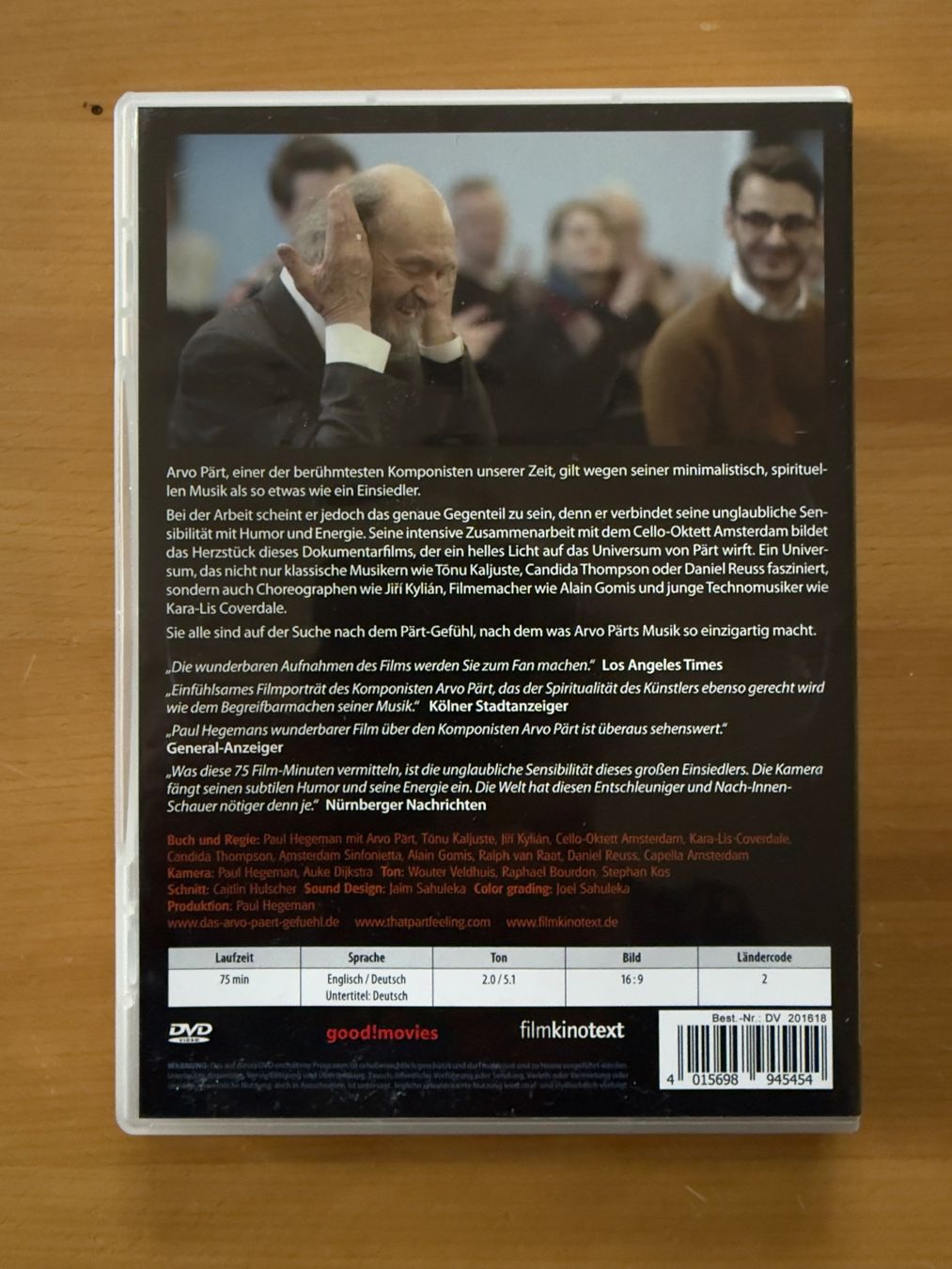 Alle DVDs: DVD "Das Arvo Pärt Gefühl" – Gebraucht aus Rehetobel von Paganini.Oliver 1