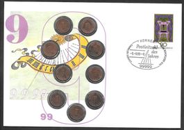 Münzbrief Deutschland Stempel Köln 99999 9.9.99 - 9