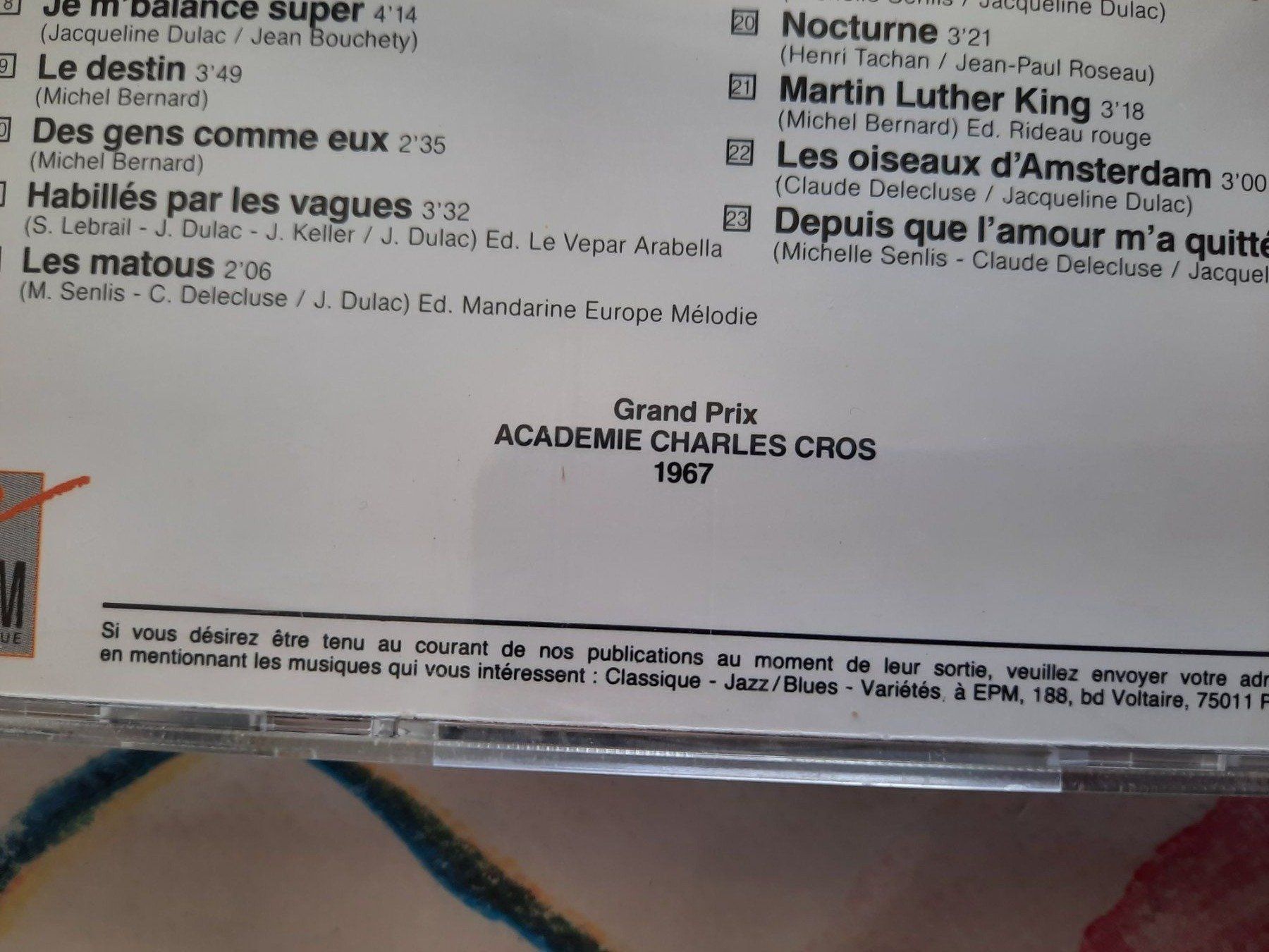 CDs: CD Jacqueline Dulac - Pure Laine – D'occasion à Pully par bro_n52j 5
