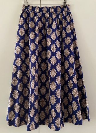 MAISON 123 Brune Jupe bleue taille élastique L portée 1x