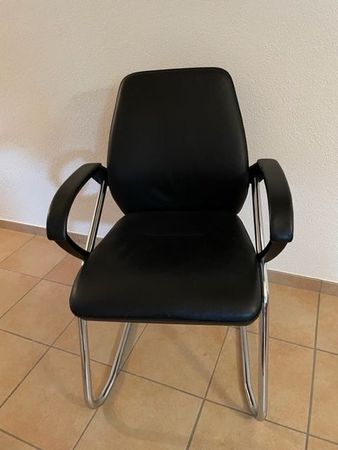 Set Freischwinger Stühle Sedus Knoll Leder 6 Stück