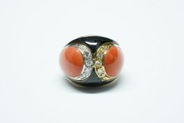 Fingerring 750 Weiss- & Gelbgold im Art-Deco Stil