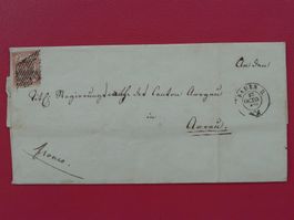 1852: Nr.20 (RAYON III), sauberer BRIEF von BADEN Kat: 400.-