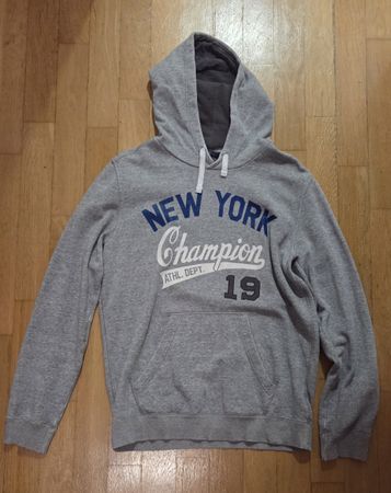 Kapuzenpullover Champion New York grau meliert gebraucht