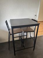 IKEA SANDSBERG Bartisch schwarz + 2 Stühle