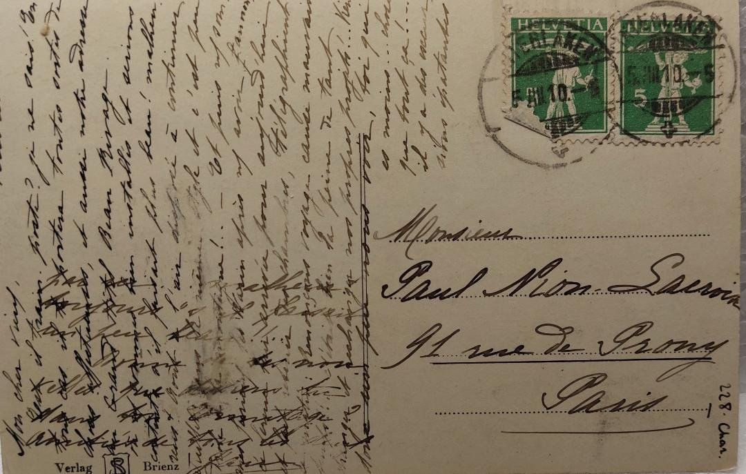 Cartoline postali: Interlaken - HEIMWEHFLUH  -  1910 – Usato da Delémont venduto da Domdom1 1