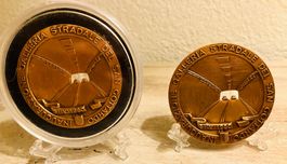 2x Gotthard Tunnel Medaille, Eröffnung 5.IX.1980, Rarität!