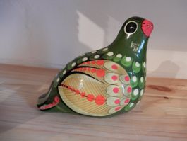 Mexikanische Dekofigur Vogel gruen handbemalt ca 20cm