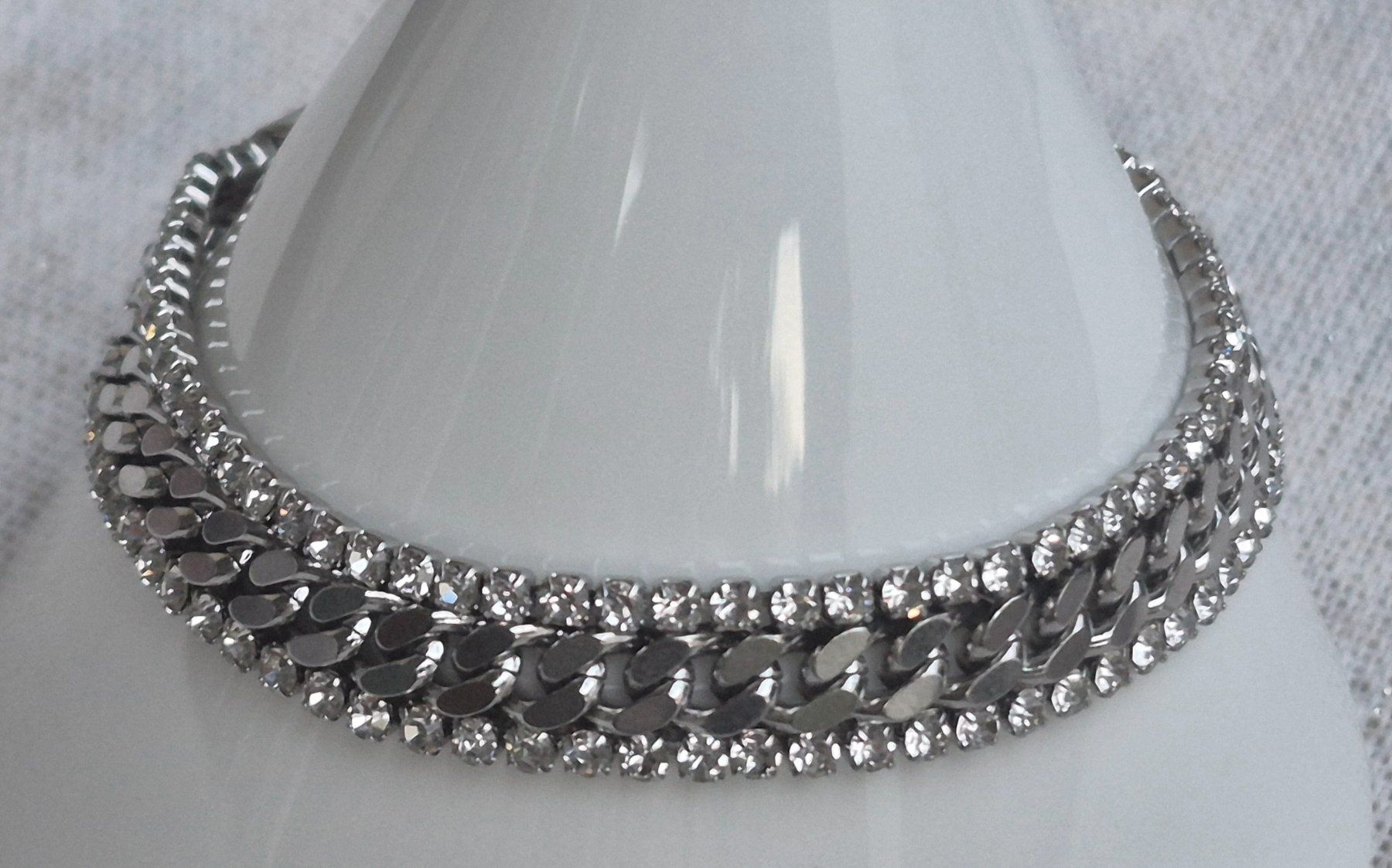 Bracelets: Bracciale catena con strass argento 18+5cm – Neuf (Voir description) à Giubiasco par Stefaniav 8