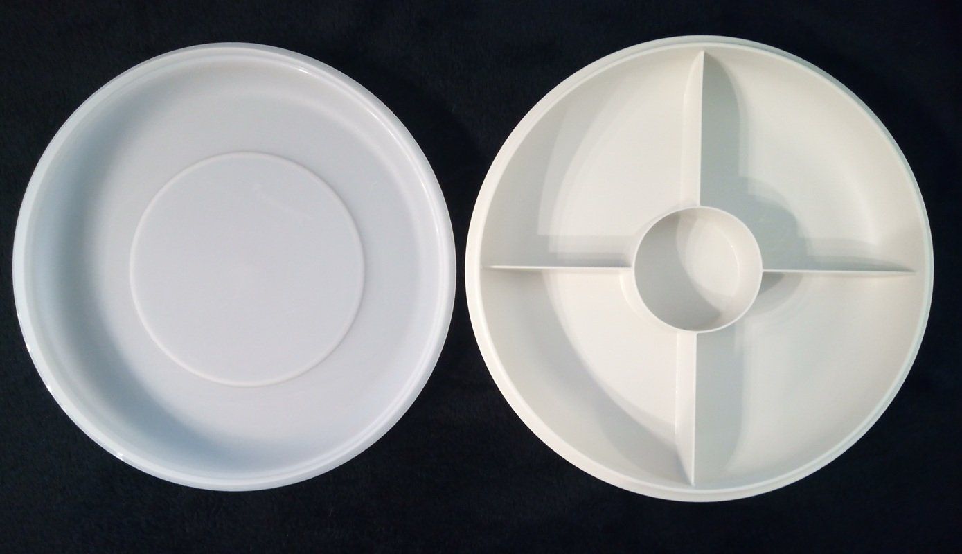 Tupperware Piatti di portata: TUPPERWARE Servier-Runde - Apéro-Platte mit Deckel (Beige) – Usato da Werdenberg venduto da EXA-Secondhand