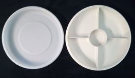 TUPPERWARE Servier-Runde - Apéro-Platte mit Deckel (Beige)